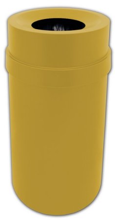 Trash can Funnel Top Yellow 35 gallon capacity Heavy duty plastic for Indoor or Outdoors.