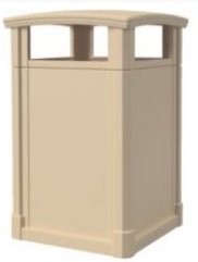 Trash Can Grand Dome Top 44 gallon capacity Durable can Beige