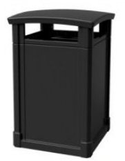 Trash Can Grand Dome Top 44 gallon capacity Durable can Black