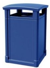 Trash Can Grand Dome Top 44 gallon capacity Durable can Blue