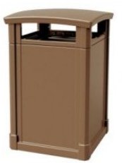 Trash Can Grand Dome Top 44 gallon capacity Durable can Brown