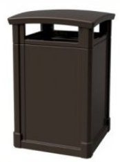 Trash Can Grand Dome Top 44 gallon capacity Durable can Java