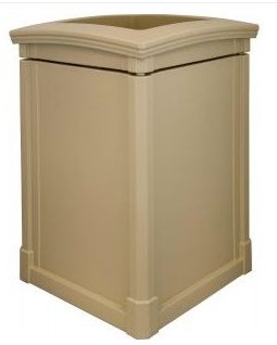 Trash Can Grand Open Top 44 gallon capacity Durable can Beige
