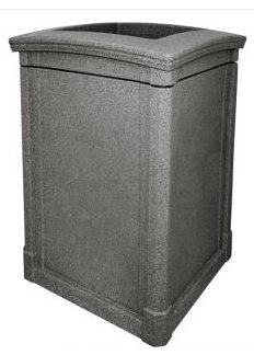 Trash Can Grande Open Top 44 gallon capacity Durable can Black Granite