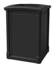 Trash Can Grande Open Top 44 gallon capacity Durable can Black