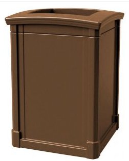 Trash Can Grande Open Top 44 gallon capacity Durable can Brown