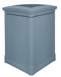 Trash Can Grande Open Top 44 gallon capacity Durable can Gray