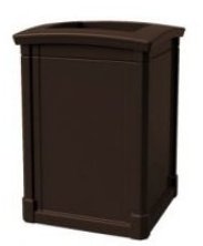 Trash Can Grand Open Top 44 gallon capacity Durable can Java