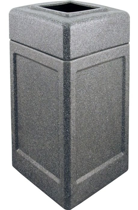 Open Top Trash Can Durable 52 GALLON capacity  Black Granite