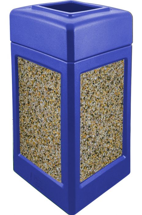 Open Top Trash Can Durable 52 GALLON capacity  Blue With Aggregate Panels