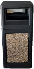Workers Choice Poly 42 Gallon Trash Can with side open waste aggregate side panels