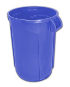 Trash Can Blue 44 gallon open top heavy duty round waste can. Super heavy duty.