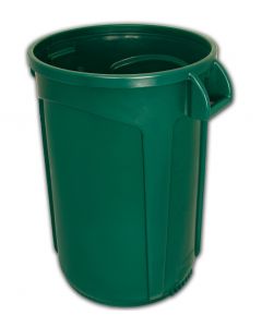 Trash Can Green 44 gallon open top heavy duty round waste can. Super heavy duty.