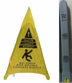 Caution Wet Floor Sign 30 inches high collapsible with storage cover tube