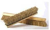 Push broom 24 inches wide has brown palmyra trim 4 inches long. 1424A
