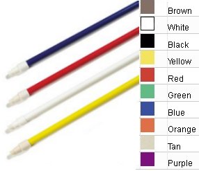 COLOR CODED FIBERGLASS HANDLE THREADED 60 INCH LONG with flex tip. No. 40225