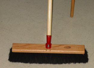 Push Broom 24 inch wide steel wire and black tampico center rows black fine tampico horse hair outside 1724A