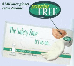 Disposable Latex Gloves Powder Free 8 mil 100 per box Natural Color
